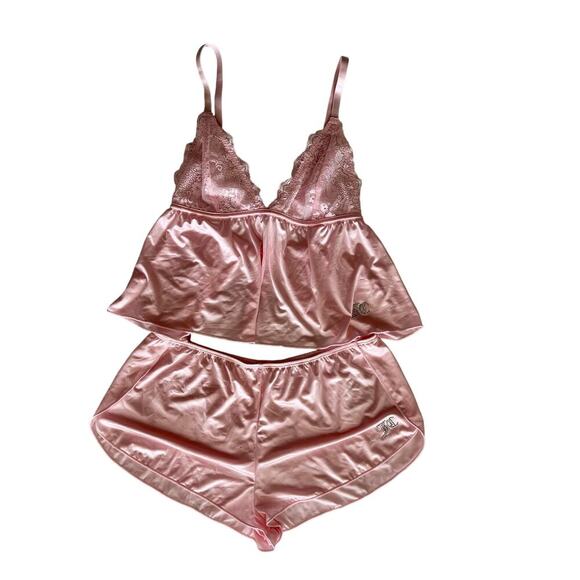Juicy Couture Other - Juicy Couture y2k Pink Satin Pajama Set Size Small